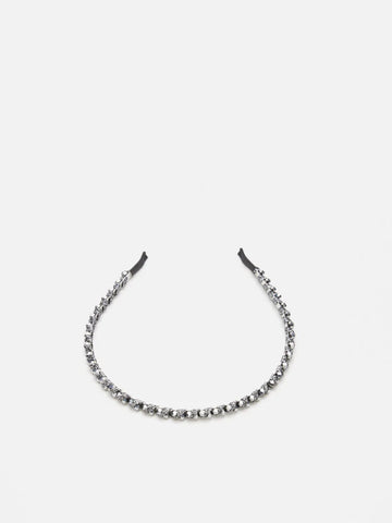 PAZZION, Dara Diamante Hair Band, Pewter